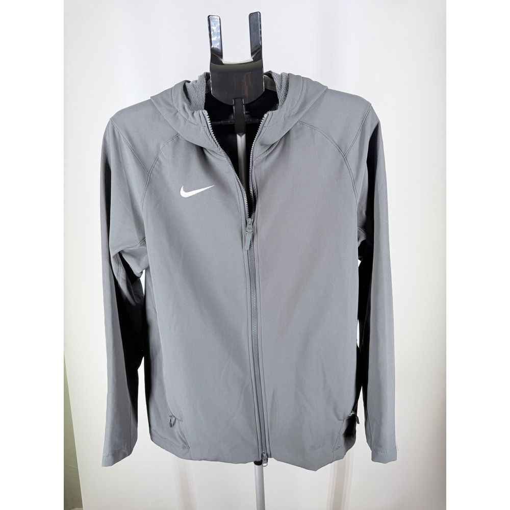 Nike Mens Shield Full Zip Hooded Training Jacket Grey Fleece Lined Size M